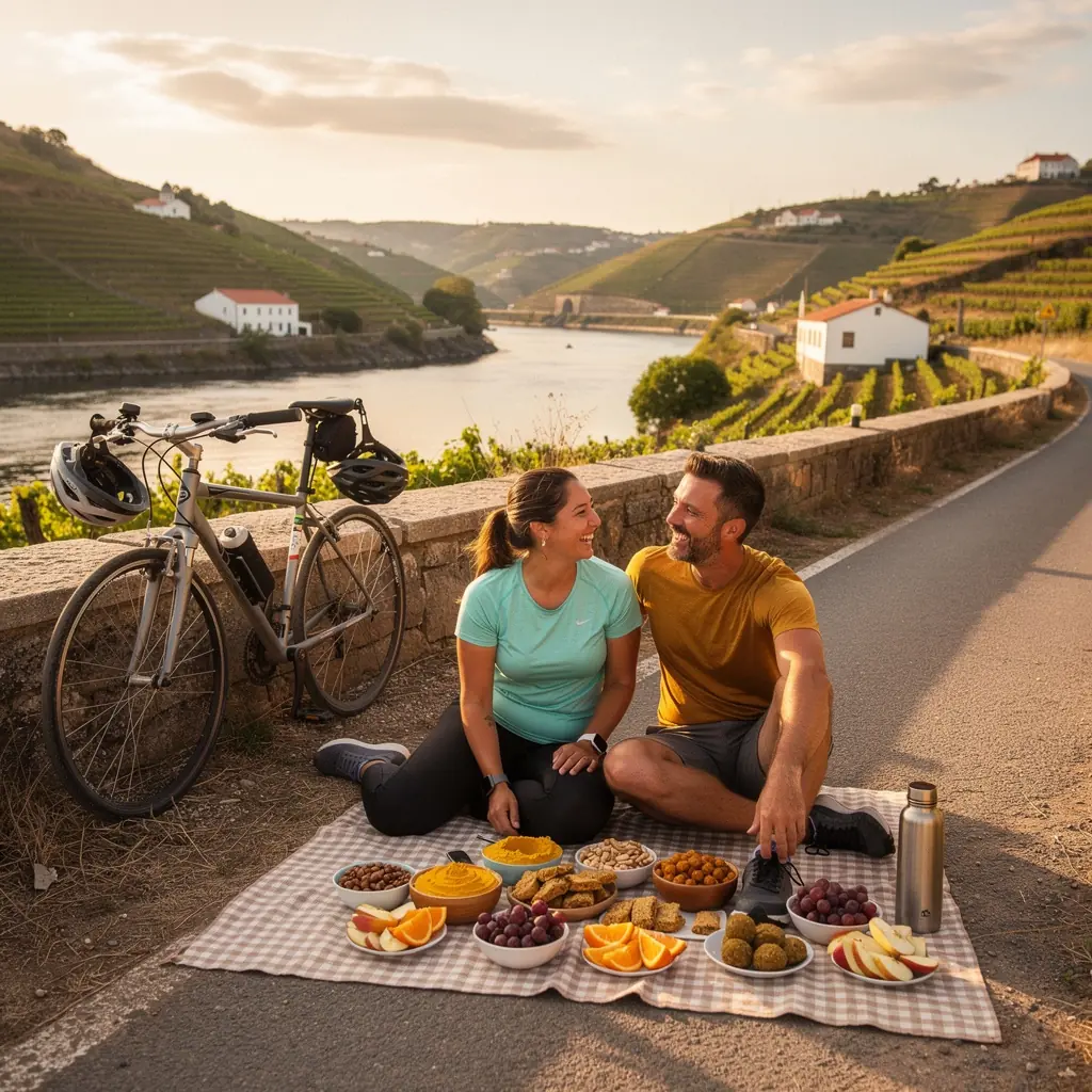 Um tapete de yoga sobre a areia, com ondas do mar ao fundo, promovendo um estilo de vida equilibrado.